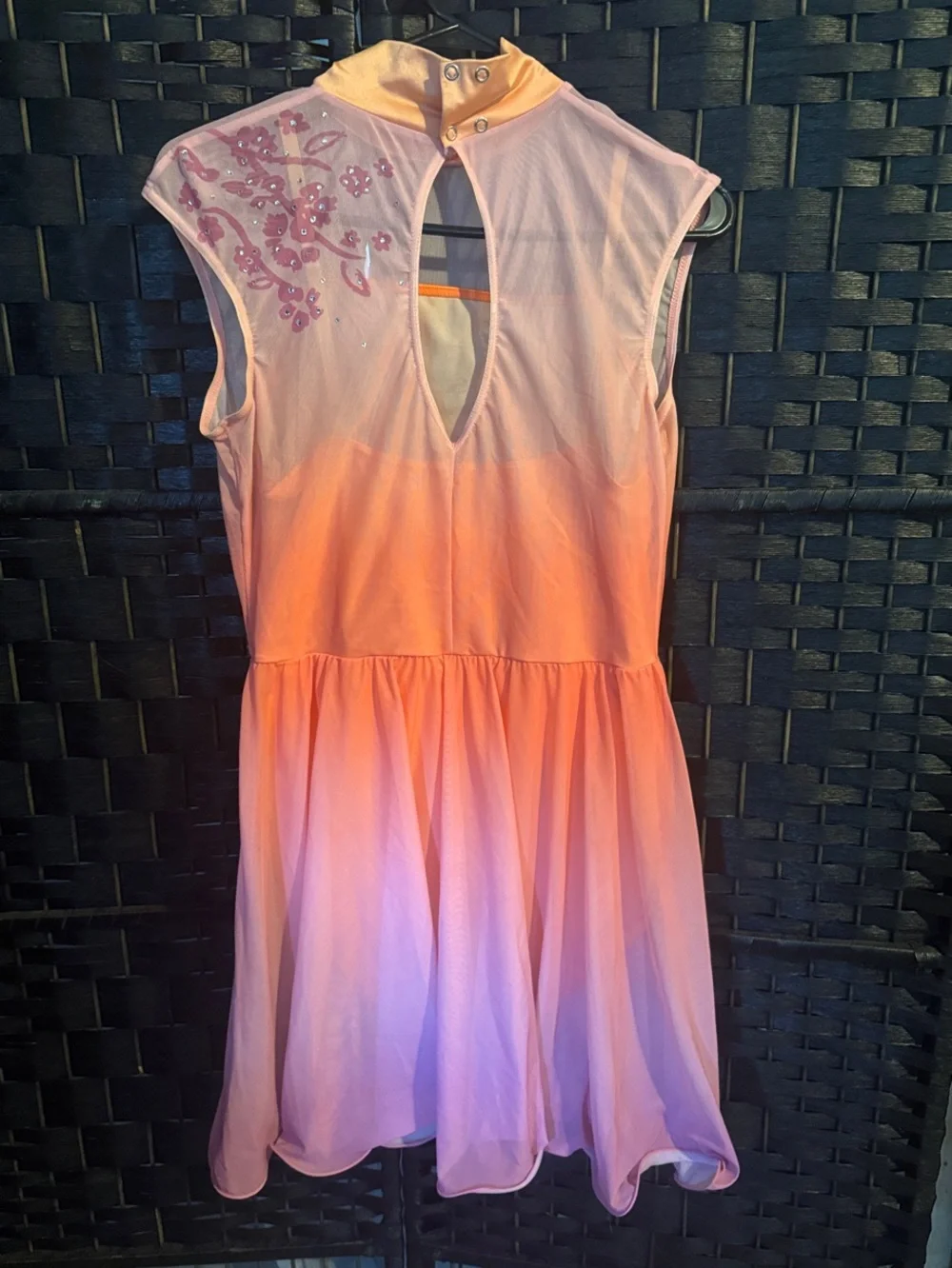 Weissman Peach and Pink Floral Dance Dress